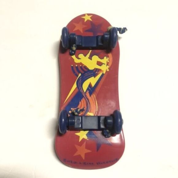 Build A Bear BABW Skateboard 2010 Retired Red Orange Blue Yellow Stars Lightning - Picture 6 of 7